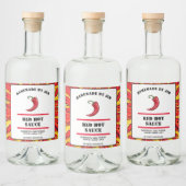 赤モダン唐辛子ラベル リキュールボトルラベル (ボトル)