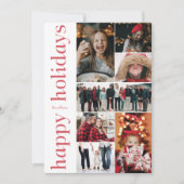 赤モダン型ハッピーホリデー数々の – フォトカード シーズンカード (正面)