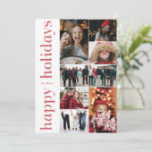 赤モダン型ハッピーホリデー数々の – フォトカード シーズンカード (スタンド正面)