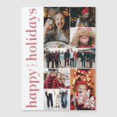 赤モダン型ハッピーホリデー数々の – フォトカード マグネット招待状 (正面)