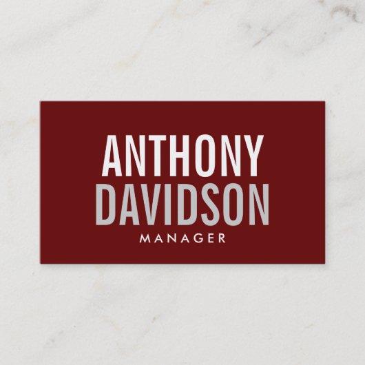 赤モダン大文字はっきりした名刺 名刺 (正面)