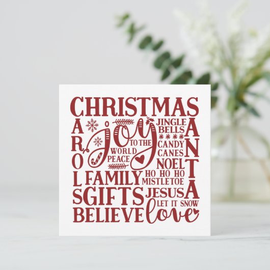 赤モダン字おもしろいクリスマスサブウェイアート シーズンカード (スタンド正面)