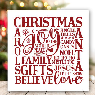 赤モダン字おもしろいクリスマスサブウェイアート シーズンカード