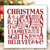 赤モダン字おもしろいクリスマスサブウェイアート シーズンカード