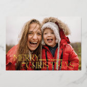 赤モダン実在基箔フォトホリデーカード 箔シーズンカード (正面)