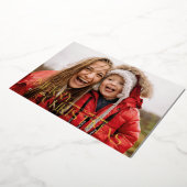 赤モダン実在基箔フォトホリデーカード 箔シーズンカード (回転した状態)