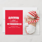 赤モダン小クリスマス誕生発表 シーズンカード (正面)