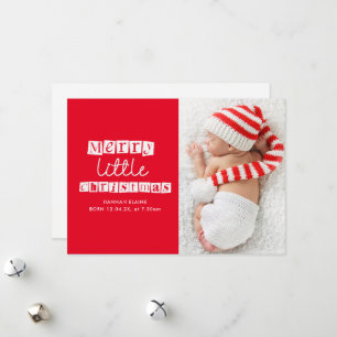 赤モダン小クリスマス誕生発表 シーズンカード