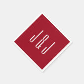 赤モダン平野結婚の スタンダードカクテルナプキン (角)