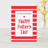 赤モダン幸せな父の娘婿 カード (黄色い花)