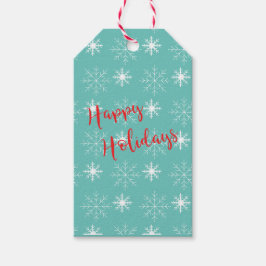 赤モダン幸せ休日、ティール（緑がかった色）、星ギフトラベル ギフトタグ