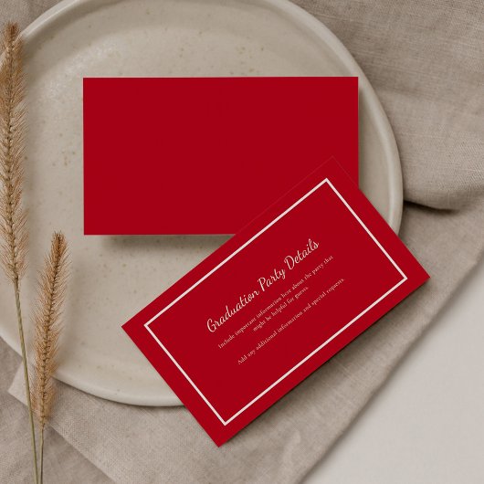 赤モダン幾何学卒業2025パーティー エンクロージャーカード