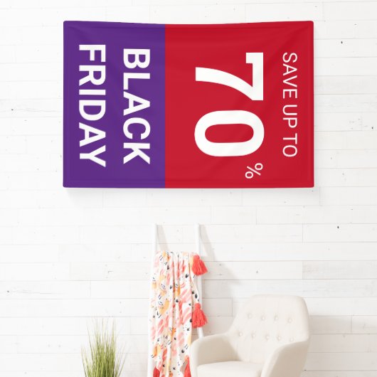 赤モダン店ディスカウントセール広告 横断幕 (インサイチュ)