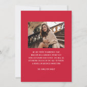 赤モダン弓エレガント2写真卒業 案内状 (裏面)