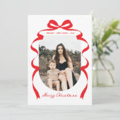 赤モダン弓フォトメリークリスマスアーチ シーズンカード (スタンド正面)
