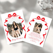 赤モダン弓フォトメリークリスマスアーチ シーズンカード