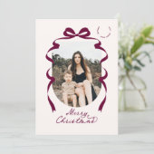 赤モダン弓フォトメリークリスマスアーチ シーズンカード (スタンド正面)