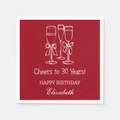 赤モダン応援30年誕生日ナプキンス スタンダードカクテルナプキン (正面)
