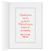 赤モダン愛スタイリッシュ写真Valentinesデイカード (内側 (右))