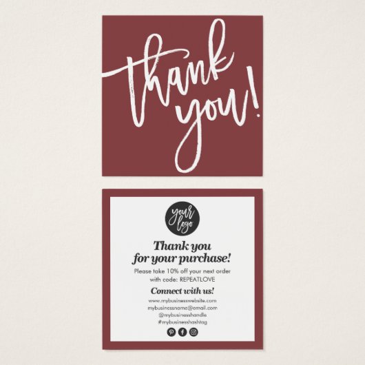 赤モダン感謝していい字の文字 (正面&裏面)