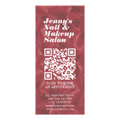 赤モダン抽象芸術パターン爪、 ネイル価格表 ラックカード (正面)