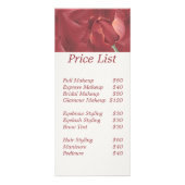 赤モダン抽象芸術パターン爪、 ネイル価格表 ラックカード (裏面)