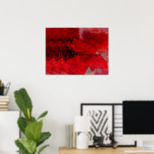 赤モダン抽象芸術絵画のコンテンポラリーアートポスト ポスター (ホームオフィス)