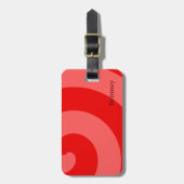 赤モダン抽象芸術 ラゲッジタグ (正面縦)