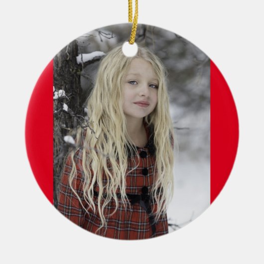 赤モダン文字クリスマスセラミックオーナメント セラミックオーナメント (正面)