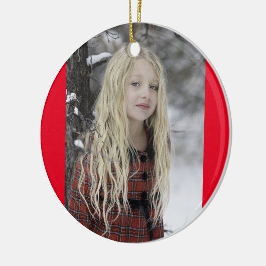 赤モダン文字クリスマスセラミックオーナメント セラミックオーナメント (左)