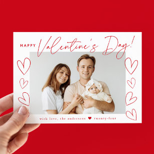 赤モダン文字バレンタインデーの写真 シーズンカード