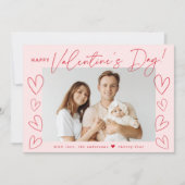 赤モダン文字バレンタインデーの写真 シーズンカード (正面)