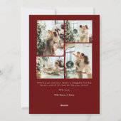 赤モダン文字メリークリスマス5写真 シーズンカード (裏面)