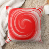 赤モダン旋回抽象芸術アート クッション (ブランケット)