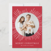 赤モダン日が差すことメリークリスマス2写真 シーズンカード (正面)