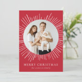赤モダン日が差すことメリークリスマス2写真 シーズンカード (スタンド正面)