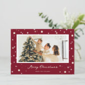 赤モダン星メリークリスマスフォトカード シーズンカード (スタンド正面)