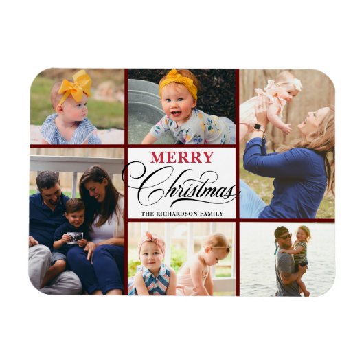 赤モダン書エレガント道写真コラージシック マグネット (横)