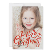 赤モダン書写真メリークリスマス