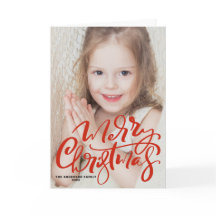 赤モダン書写真メリークリスマス