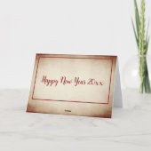 赤モダン書道ジョイ・ホリー・ホリデー・カード シーズンカード (裏面)