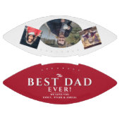 赤モダン最高のパパ父3写真コラージュ アメリカンフットボール (パネル)