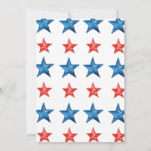 赤モダン水彩色タイポグラフィ7月4日 招待状 (裏面)