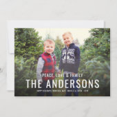 赤モダン水牛のプレイド家族写真 シーズンカード (正面)