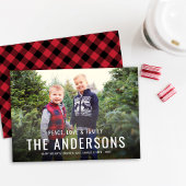 赤モダン水牛のプレイド家族写真 シーズンカード