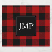 赤モダン水牛のプレイド |個人イニシャル ビールラベル (シングルラベル)