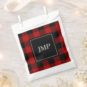 赤モダン水牛のプレイド |個人イニシャル フェイバーバッグ (クリップ留めされた状態)