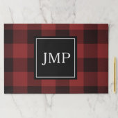 赤モダン水牛のプレイド |個人イニシャル ペーパーパッド (インサイチュ)