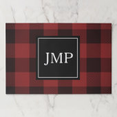 赤モダン水牛のプレイド |個人イニシャル ペーパーパッド (正面)