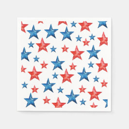 赤モダン水色の星7月紙4日 スタンダードカクテルナプキン